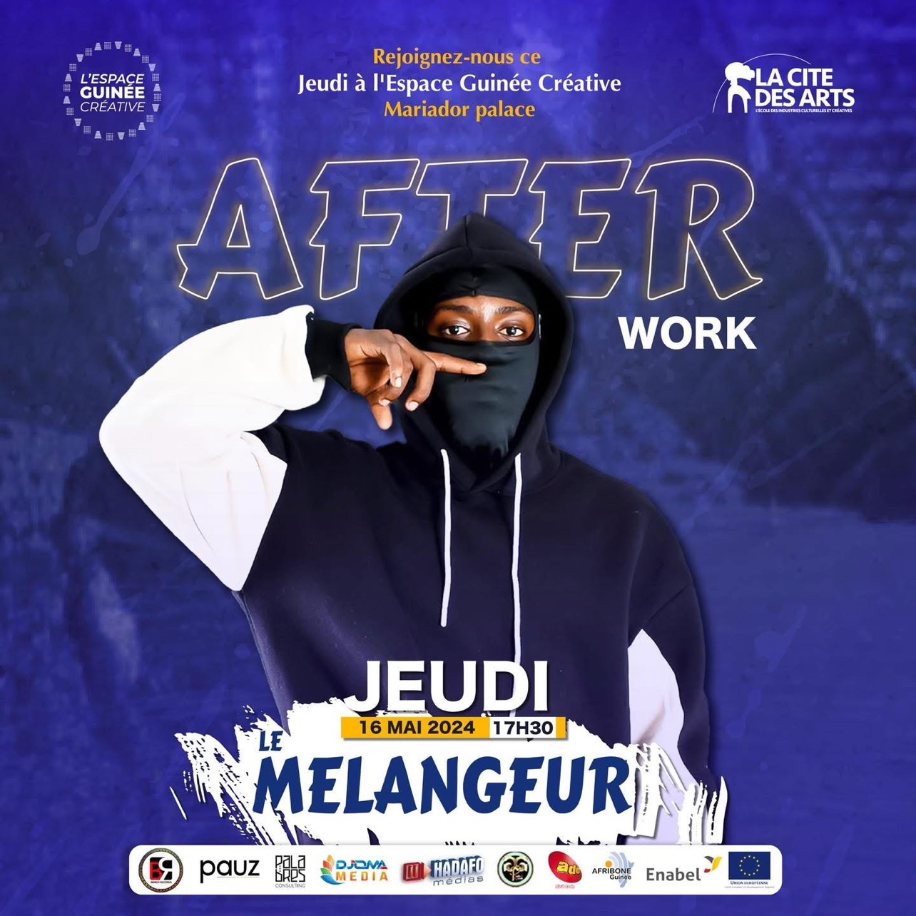 Affiche After Work à l’Espace Guinée Créative (Mariador Palace), jeudi 16 mai 2024